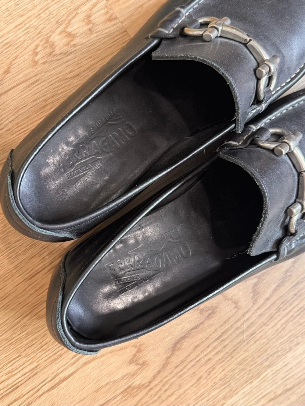 Salvatore Ferragamo Black Leather Bit Loafers - Men's